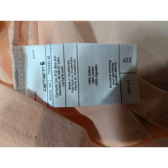 Carhartt Mens Tropical Peach TK0231-M Workwear Loose-Fit Long-Sleeve 2XL - Picture 6 of 8